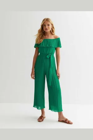 Gini London Geplooide bardot ruche culottes jumpsuit