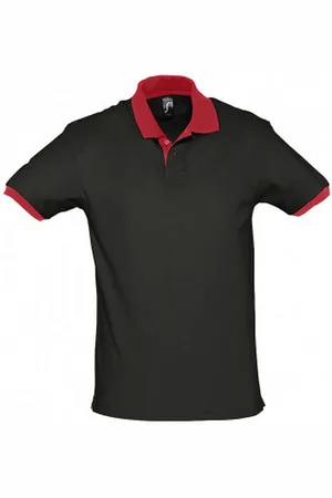 Sols Prins Unisex Contrast Pique Korte Mouw Katoenen Poloshirt ( /Rood)