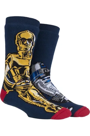 Heat Holders Thermische pantoffelsokken met filmthema voor heren - R2D2 / C3P0