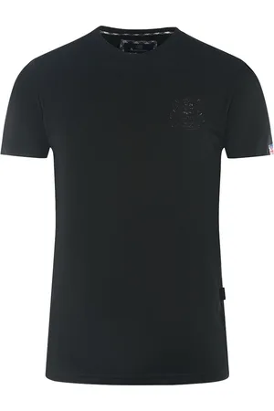 Aquascutum London Tonal Aldis Logo Black T-Shirt