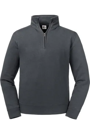 Russell Athletic Russell Heren Authentieke Zip Neck Sweatshirt (Konvooi Grijs)