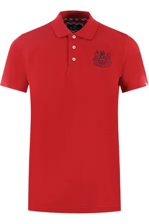 Aquascutum Branded Sleeve Red Polo Shirt