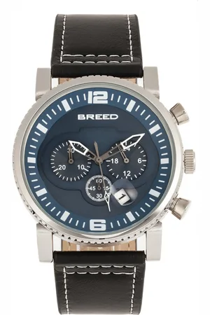 Breed Ryker chronograaf horloge met leren bandje met datum