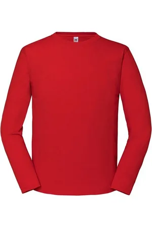 Fruit Of The Loom Heren Iconic 195 Premium Ringspun Cotton T-shirt met lange mouwen