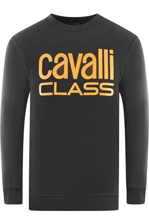 Roberto Cavalli Bold Brand Logo Black Sweatshirt