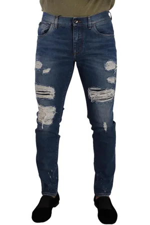 Dolce & Gabbana Wash Slim Fit Distressed Denim Jeans