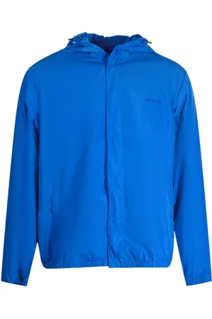 OFF-WHITE Gebroken wit Diag Tab pauwblauw windjack
