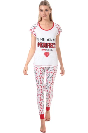 Universal Love Actually damespyjama in en rood