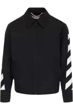 OFF-WHITE Gebroken witte Diag zwarte jas
