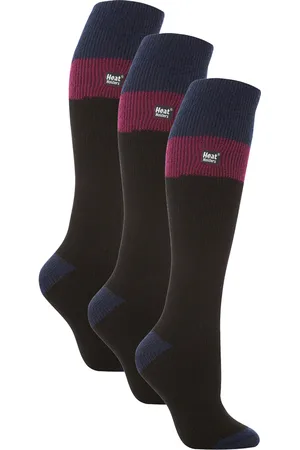 Heat Holders 3 paar kniehoge skisokken voor dames - Zwart / Fuchsia