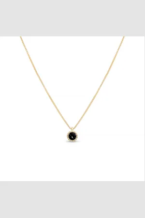 Luxenter Luxeketting, 925 sterling zilveren naadim en 18K vergulde onyx zirkonia afwerking
