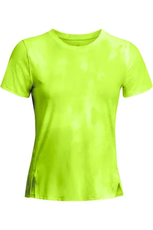 Under Armour Dames UA Launch Elite Bedrukt T-shirt in Lime