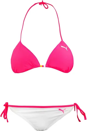 PUMA Triangle Bikini Omkeerbaar Wit Roze Zwemkleding 554322 02