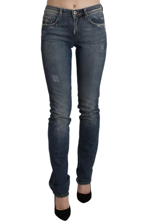 ERMANNO SCERVINO Authentieke Washed Skinny Denim Jeans Met Middelhoge Taille