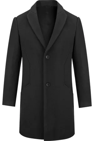 Allthemen Heren lange slim fit winter warme zakelijke wollen jas