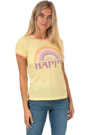 Brave Soul Be Happy T-shirt voor dames, maat 38
