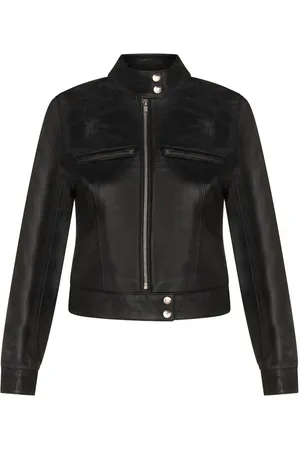 Infinity Dames effen leren motorbikerjack-Braga