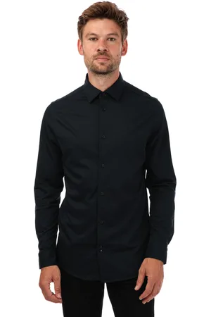 Ted Baker Marros overhemd met lange mouwen voor heren, marineblauw