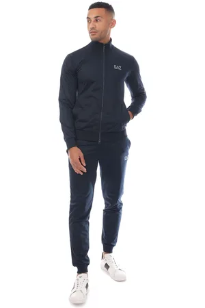 EA7 Heren Emporio Armani Trainingspak met volledige rits in marineblauw