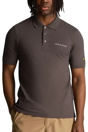 Lyle & Scott Effen geborduurd logo gunmetal poloshirt