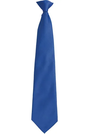Premier Unisex volwassen kleuren modieuze effen Clip-On stropdas (Koningsblauw)