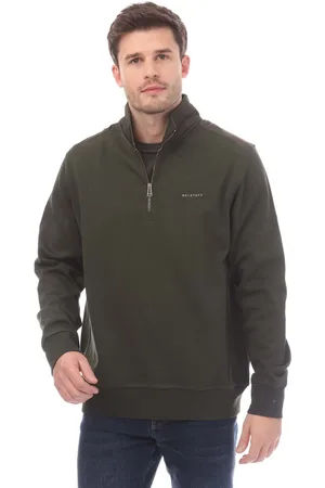Belstaff Heren Katoen Fleece Alloy Quarter Zip Sweatshirt in
