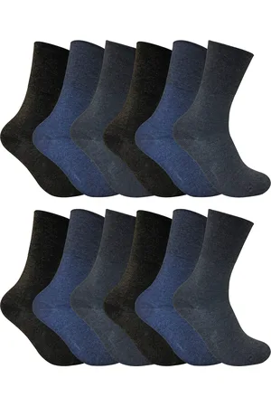 Sock Snob 12 stuks sokken zonder elastiek thermo diabetessokken voor dames - Donkerblauw