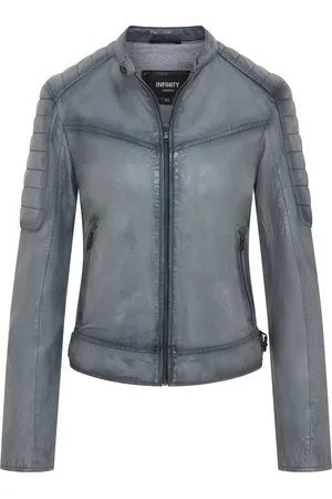 Infinity Dames Retro Gewatteerd Leren Bikerjack - Horten