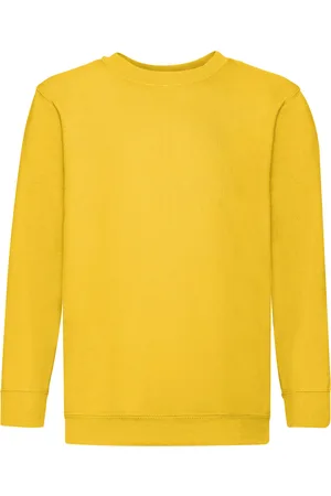 Fruit Of The Loom Childrens Unisex Set In Sleeve Sweatshirt (Zonnebloem)