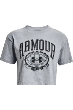Under Armour Dames-T-shirt UA Collegiate Crop Korte Mouw in