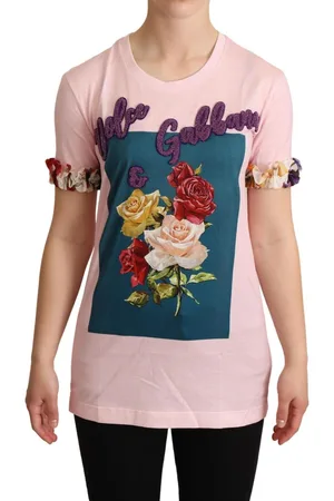 Dolce & Gabbana Floral Roses T-shirt Met Ronde Hals