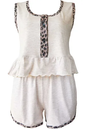 HERITA Pyjama Set met Ruches - Luipaardprint