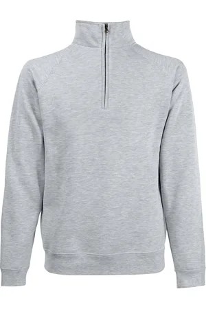 Fruit Of The Loom Heren Ritssluiting Neck Sweatshirt (Heather )
