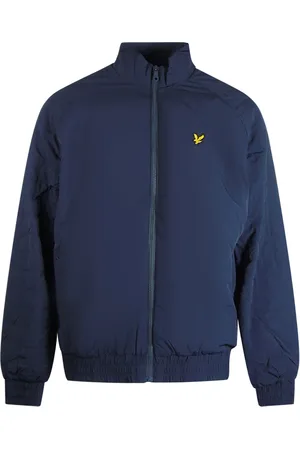 Lyle & Scott Marineblauw jack met gewatteerde mouwen en volledige ritssluiting