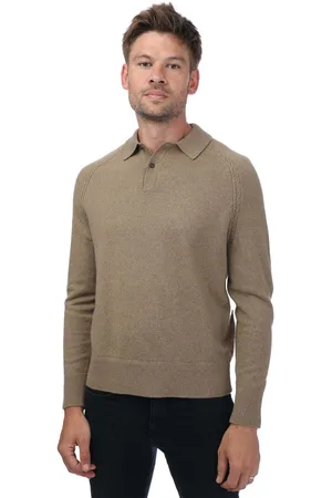Ted Baker Herenpolo Karolt Kasjmier Kabelstructuur in Tan