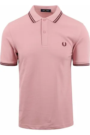 Fred Perry Oxblood krijtachtig poloshirt met dubbele getipte kraag