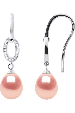 Diadema Oorbellen Hooks Zoetwater Parels 89mm Pears Roses Jewelry 925