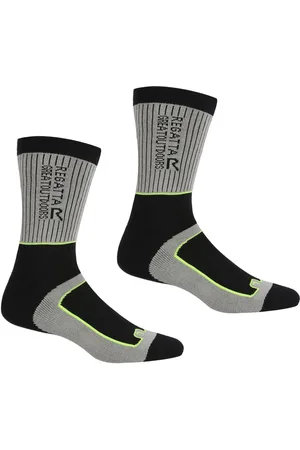 Regatta Heren Samaris 2 Season Socks (pak van 2) (Donker staal/Elektrisch kalk)