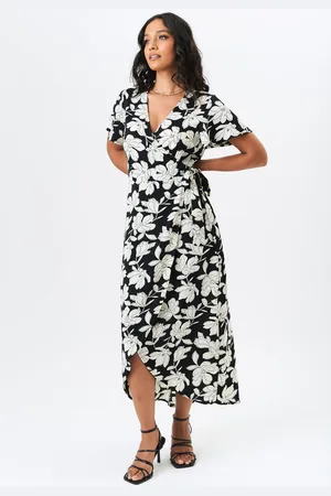 Gini London Midi-wikkeljurk met bloemenprint