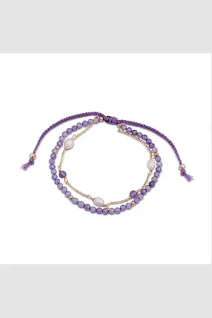 Luxenter Armband, metaallegering en amethist zirkonia 18K vergulde afwerking