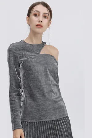 Smart & Joy Asymmetrische glinsterende top met op off-shoulder