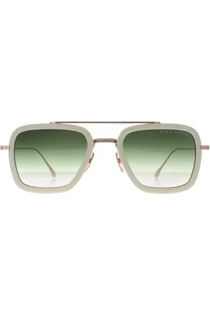 DITA EYEWEAR Aviator Unisex Wit Stoffig Roze Donkergrijs naar Helder Kleurverloop Flight 006
