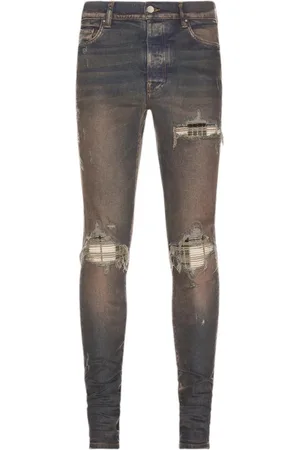 AMIRI MX1 geruite donkerindigoblauwe jeans