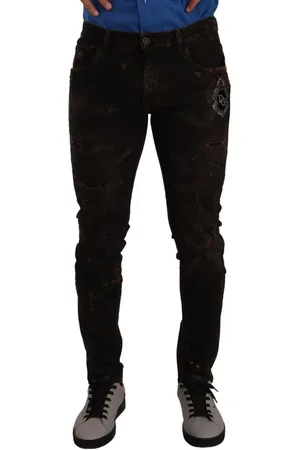 Dolce & Gabbana Katoenen Skinny Denim Jeans Met Dg Crown-logo