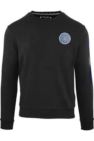 Aquascutum Embossed Circle Small Logo Black Sweatshirt