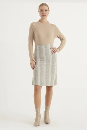 HERITA Geruite Midi Rok