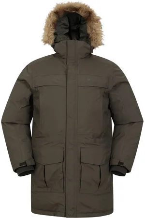 Mountain Warehouse Heren Antarctic Extreme Waterdichte Donzen Jas (Donkere Khaki)