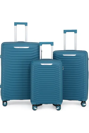 Infinity Harde Schaal Blauwe Klassieke Kofferset 8 Wiel Cabine TSA Bagagekoffer Vakantie Reizen
