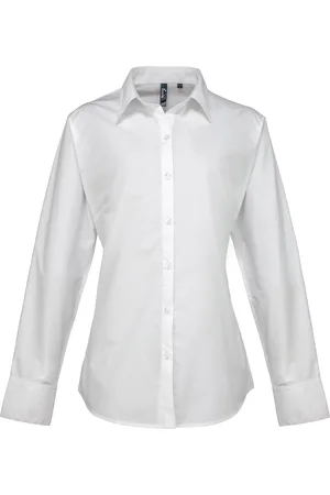 Premier Dames/dames Supreme Heavy Poplin Werkhemd met lange mouwen