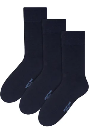 Steven Heren 3 Paar Originele Merino Wollen Sokken | Lichtgewicht Boot Sokken - Marine